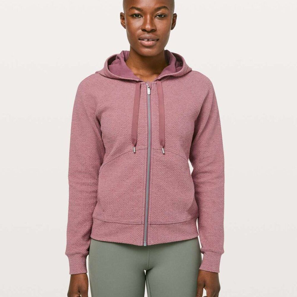 lululemon Dusty Rose Full Zip "Catch A Moment" Hoodie Size 10